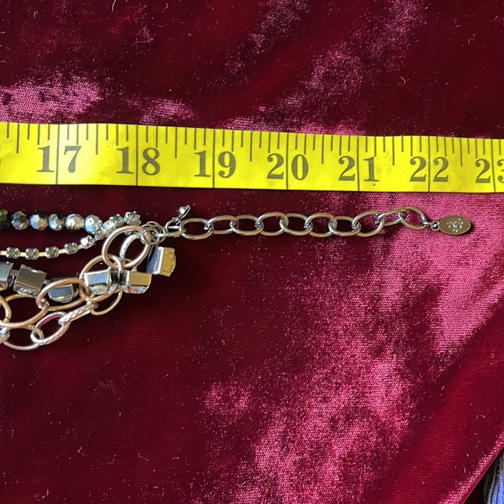 ๐บ BOUTIQUE, Five Strand Black/Rhinestone/Bronze/Silver Statement Necklace 4 U! - Picture 3 of 6